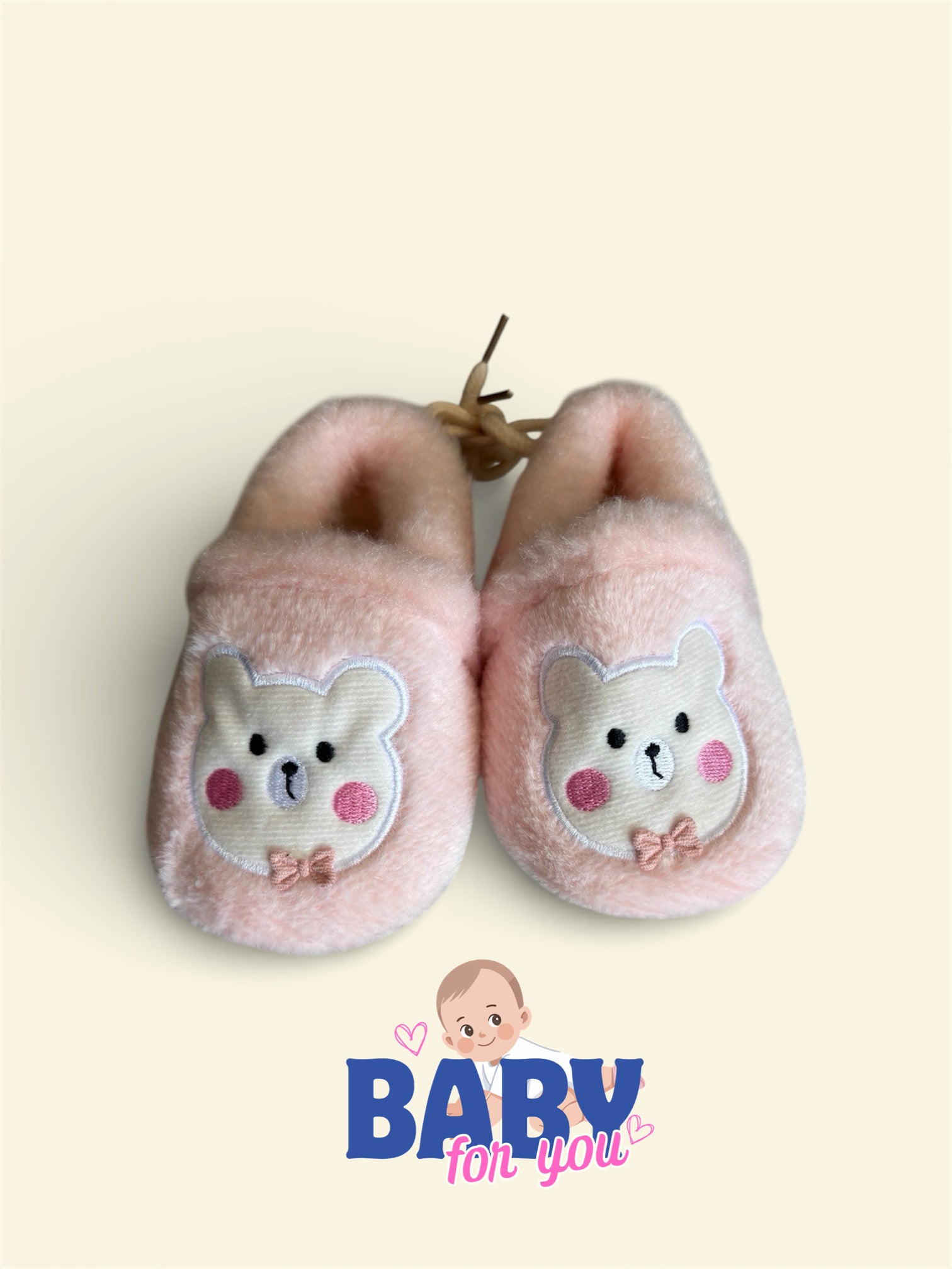 Baby Soft Plush Shoes with Cute Bear Design – Warm & Comfortable