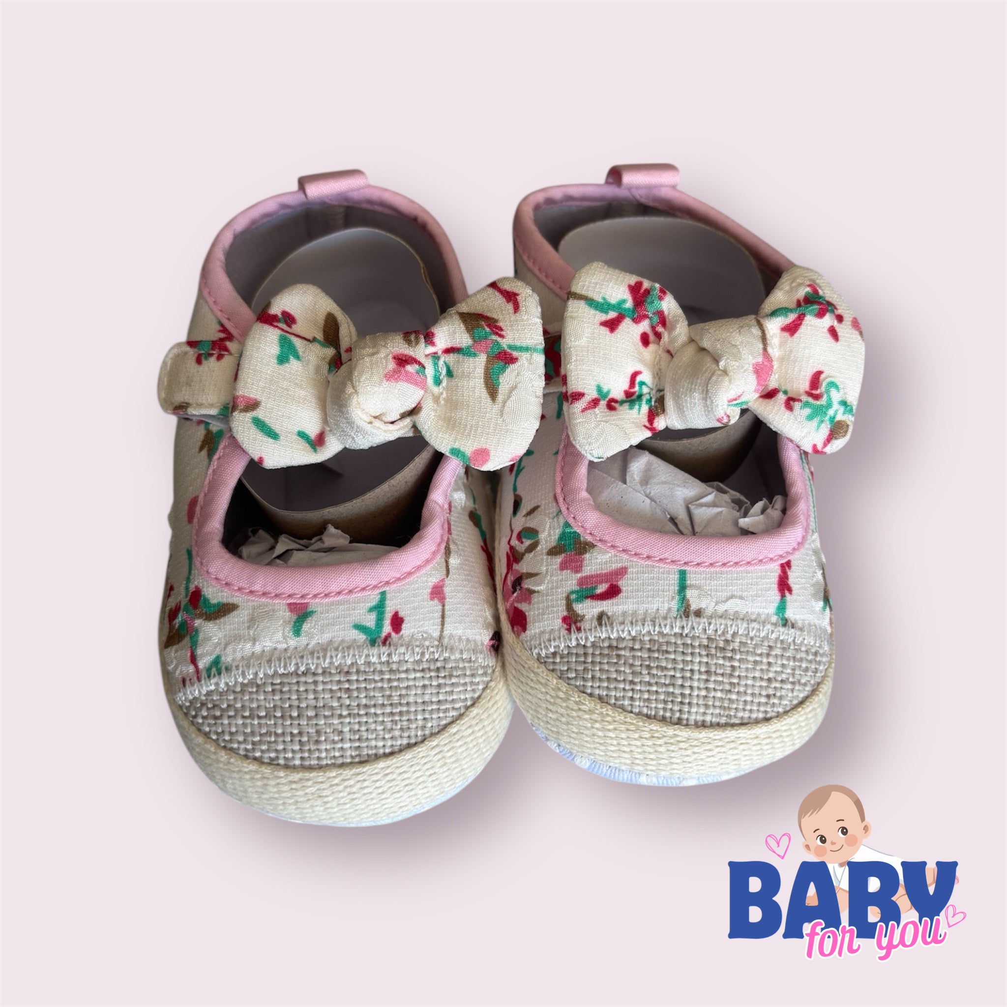 Baby Girl Floral Bow Shoes – Soft Sole Casual & Party Wear
