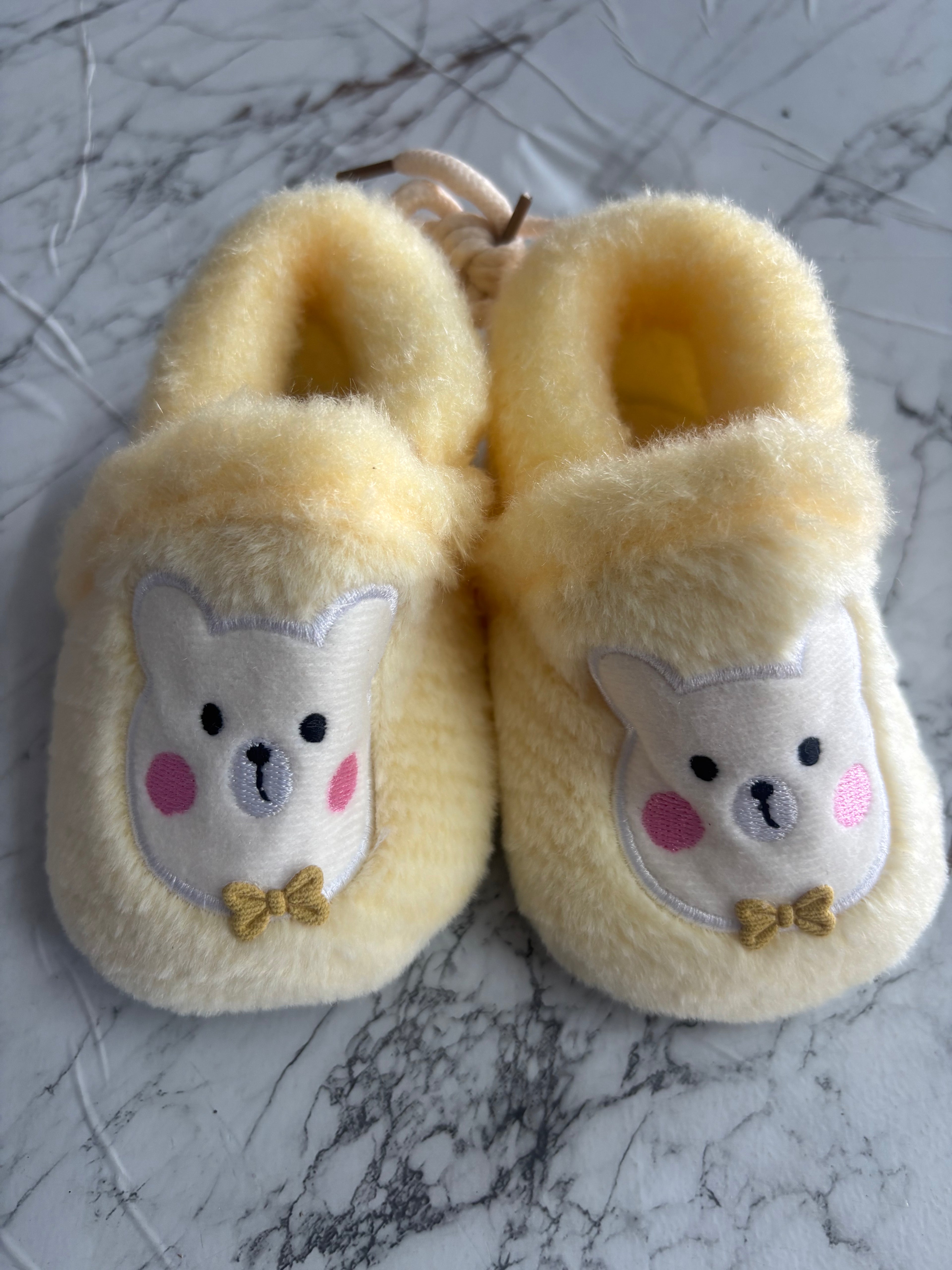 Baby Soft Plush Shoes with Cute Bear Design – Warm & Comfortable