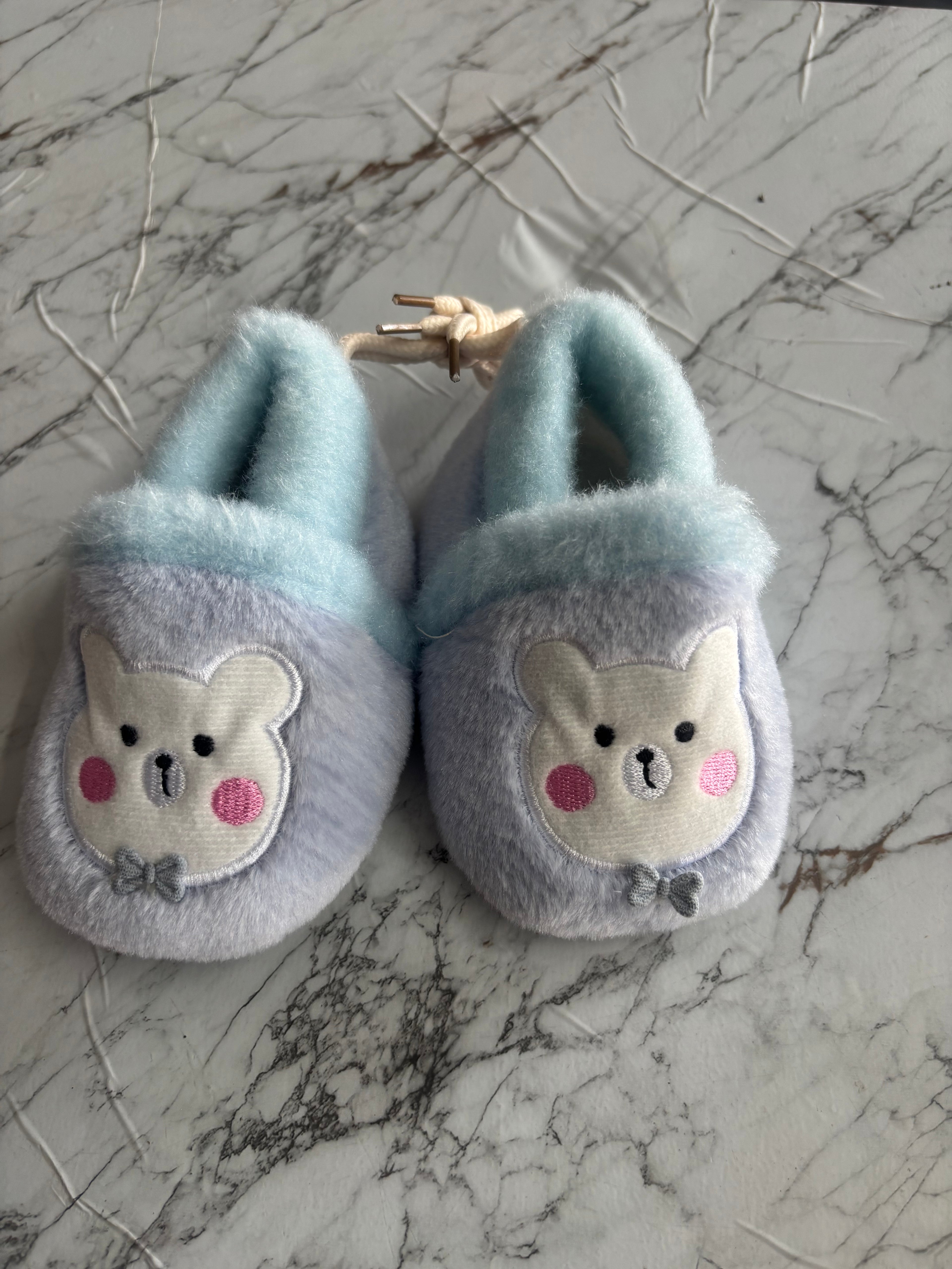 Baby Soft Plush Shoes with Cute Bear Design – Warm & Comfortable