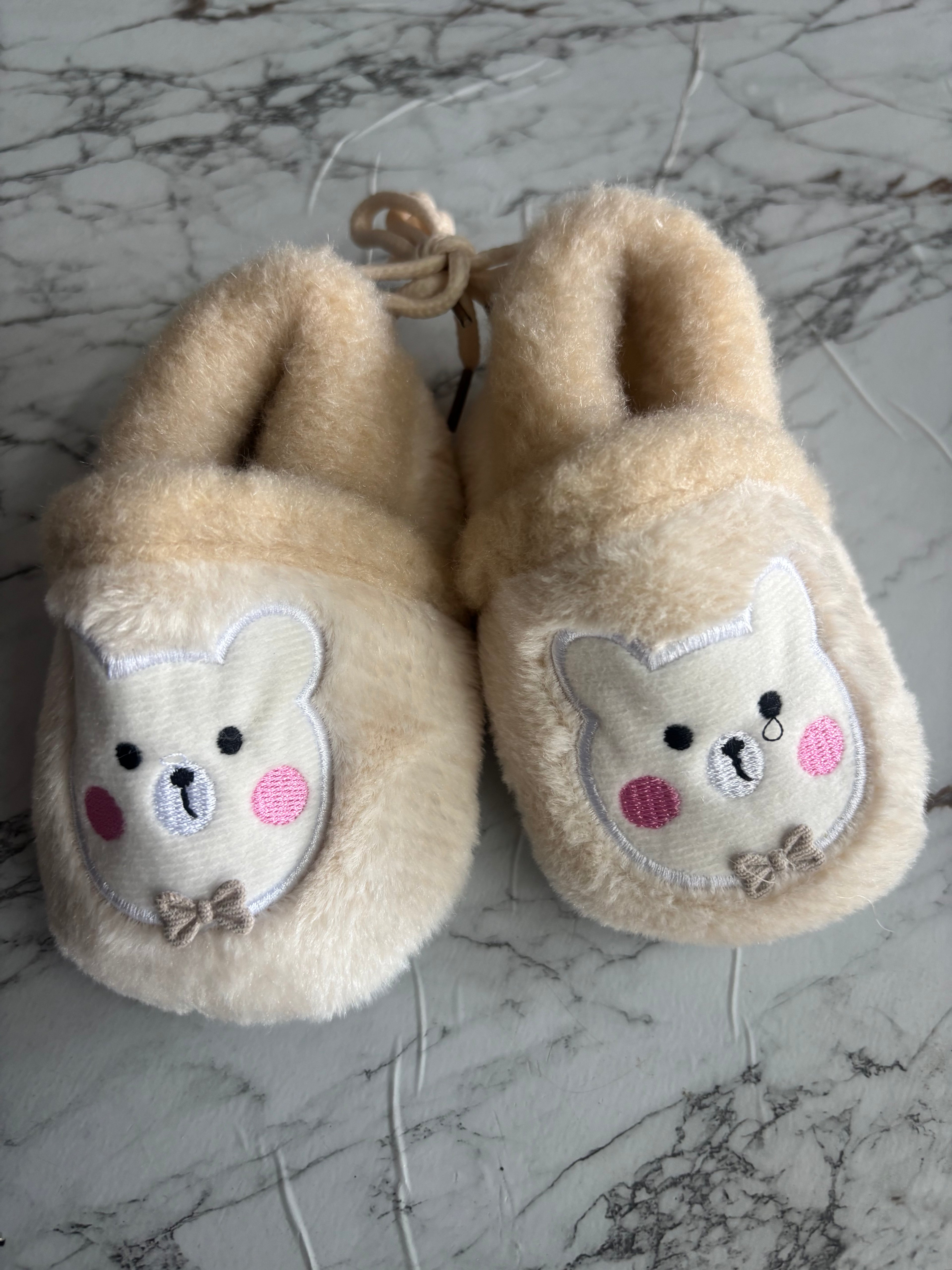 Baby Soft Plush Shoes with Cute Bear Design – Warm & Comfortable