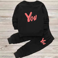 Cotton Blend Printed Clothing Set for Kids (Black, 0-1 Years)