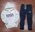 Full Sleeves Printed Tracksuit for Men (Grey & Black, M)